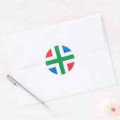 Groningen Vlag Nederland Ronde Sticker (Envelop)
