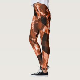 Gronkel of rechthoekige brownse koraal leggings
