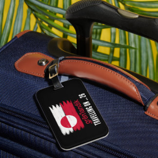 Grönland flagge mit Reisedatum   Bagagelabel