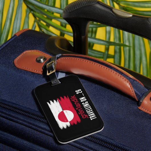 Grönland flagge mit Reisedatum   Bagagelabel (Voorkant Insitu 1)