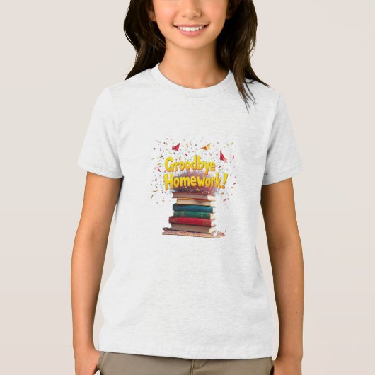 Groodbye huiswerk Tri-Blend shirt (Voorkant)