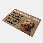 Groodle gepersonaliseerde deurmat (Schuin)