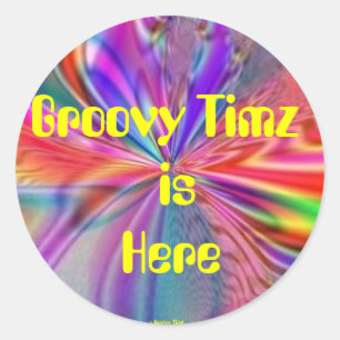 GROOITIMZ-STICKERS - PSYCHEDELIC ARTWORK - KLEUR RONDE STICKER
