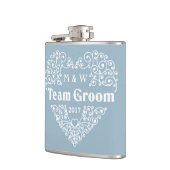 Groom aangepaste tekstkolf voor team heupfles (Links)