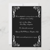 Groom and Groom Gay Wedding Invite-Black en white Kaart (Achterkant)