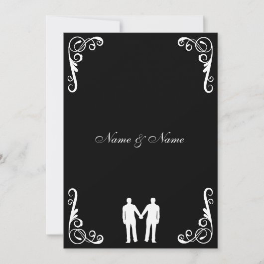 Groom and Groom Gay Wedding Invite Kaart (Voorkant)