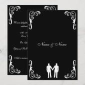 Groom and Groom Gay Wedding Invite Kaart (Voorkant / Achterkant)