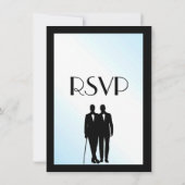 Groom and Groom Menu Weddenschap RSVP Blue (Achterkant)