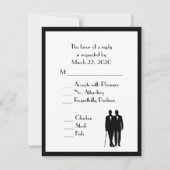 Groom and Groom Menu Weddenschap RSVP Classic Whit (Voorkant)