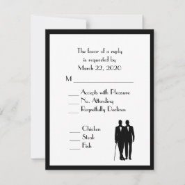 Groom and Groom Menu Weddenschap RSVP Classic Whit