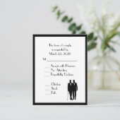 Groom and Groom Menu Weddenschap RSVP Classic Whit (Staand voorkant)