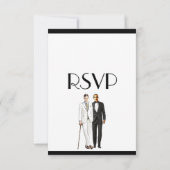 Groom and Groom Menu Weddenschap RSVP Classic Whit (Achterkant)