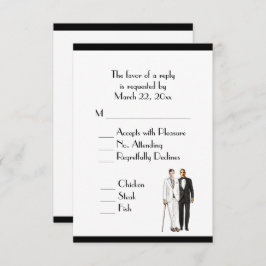 Groom and Groom Menu Weddenschap RSVP Classic Whit