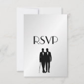 Groom and Groom Menu Wedding RSVP Silver (Achterkant)