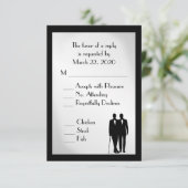 Groom and Groom Menu Wedding RSVP Silver (Staand voorkant)
