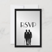 Groom and Groom Menu Wedding RSVP Silver (Achterkant)