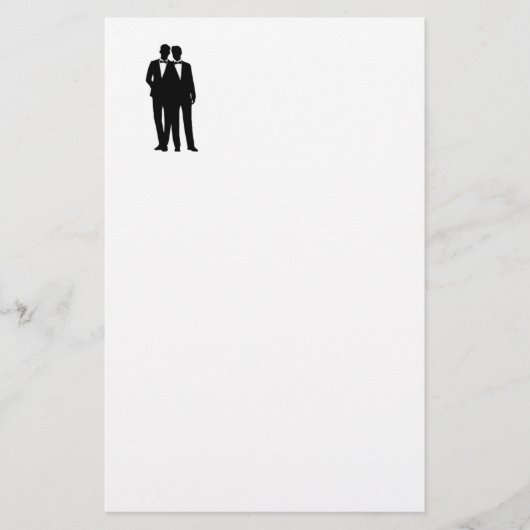 Groom and Groom Wedding Briefpapier (Voorkant)