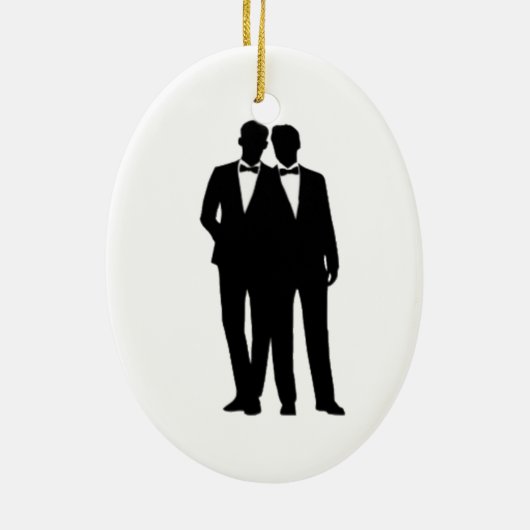 Groom and Groom Wedding Keramisch Ornament (Achterkant)