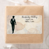 Groom Art Floral Achtergrond Label Naam Tag (Insitu)