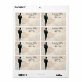 Groom Art Floral Achtergrond Label Naam Tag (Full Sheet)