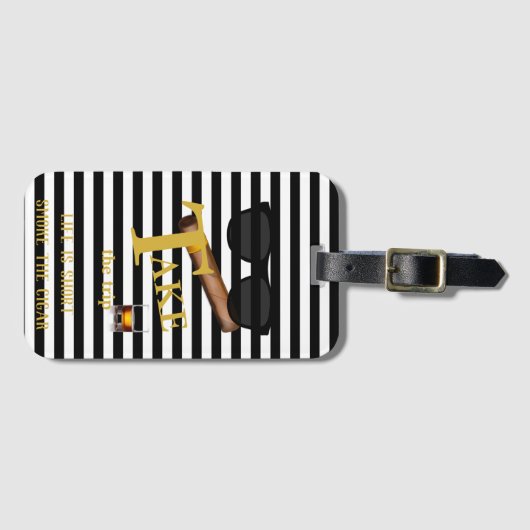 Groom Bachelor Bon Voyage Bagagelabel (Voorkant (horizontaal))