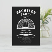 Groom Bachelor Party Black and White Brouwerij Tou Kaart (Staand voorkant)