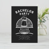 Groom Bachelor Party Black and White Brouwerij Tou Kaart (Staand voorkant)