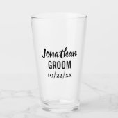 Groom Bachelor Party Wedding Favor Beer Pint Glas (Voorkant)
