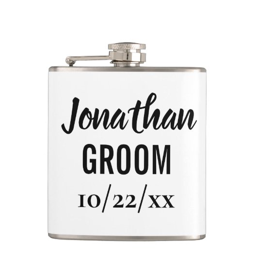 Groom Bachelor Party Wedding Favor Heupfles (Voorkant)