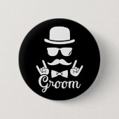 Groom bachelor ronde button 5,7 cm (Voorkant)