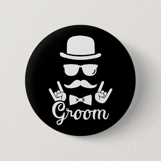 Groom bachelor ronde button 5,7 cm (Voorkant)