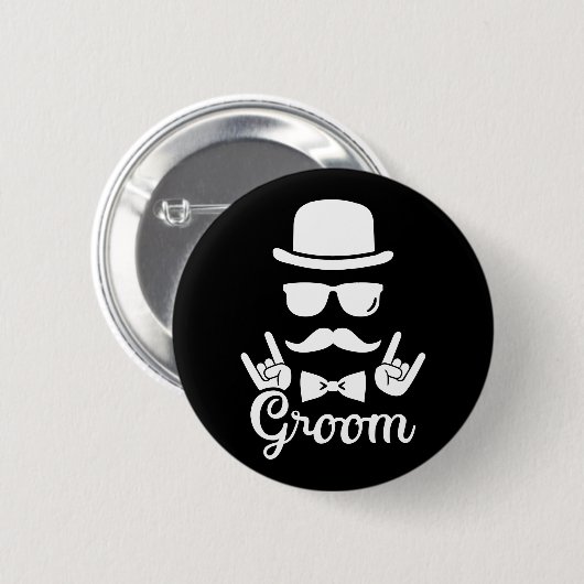 Groom bachelor ronde button 5,7 cm (Voorkant /achterkant)