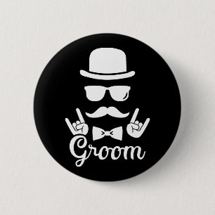 Groom bachelor ronde button 5,7 cm