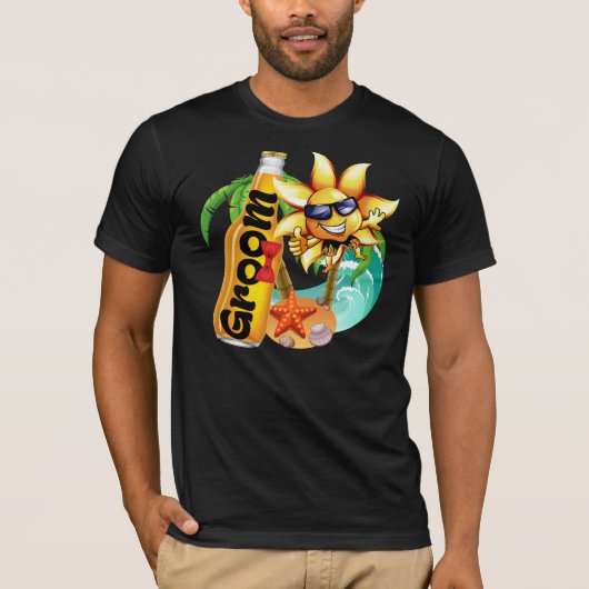 Groom Beach Beer huwelijksreis T-shirt (Voorkant)