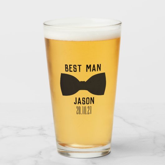 Groom Best Man Wedding Party Gift Glas (Voorkant gevuld)