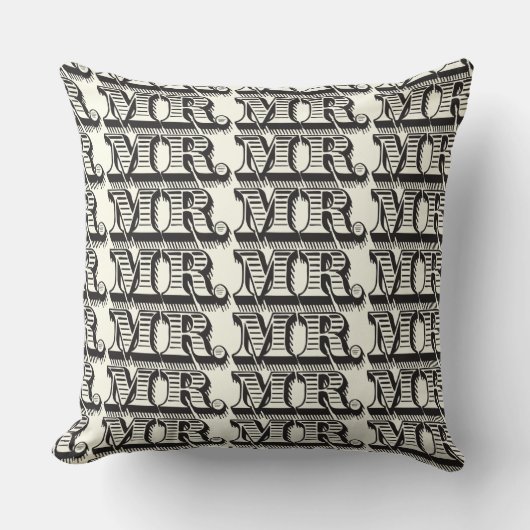 Groom Black and Ivory Mr Typography Pattern Kussen (Voorkant)
