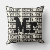Groom Black and Ivory Mr Typography Pattern Kussen (Achterkant)