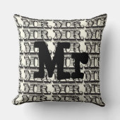 Groom Black and Ivory Mr Typography Pattern Kussen (Voorkant)