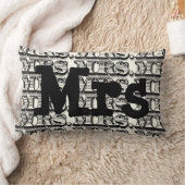 Groom Black and Ivory Mr Typography Pattern Kussen (Deken)