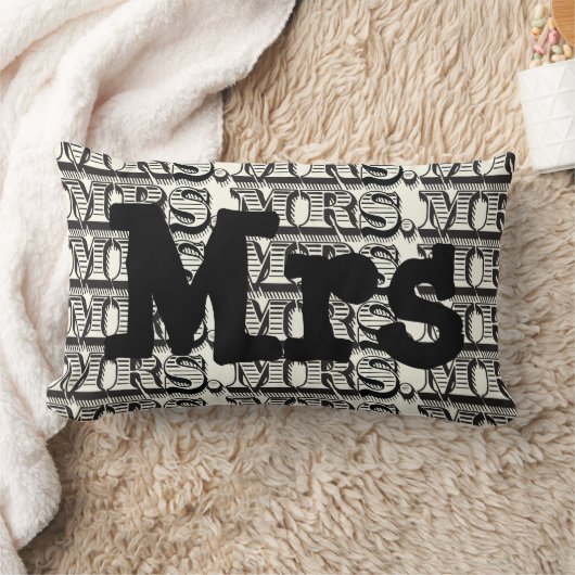 Groom Black and Ivory Mr Typography Pattern Kussen (Deken)