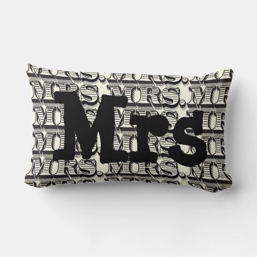 Groom Black and Ivory Mr Typography Pattern Kussen (Achterkant)