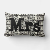 Groom Black and Ivory Mr Typography Pattern Kussen (Voorkant)