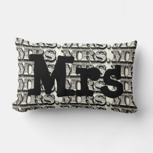 Groom Black and Ivory Mr Typography Pattern Kussen