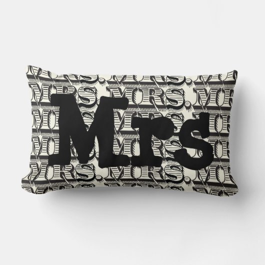 Groom Black and Ivory Mr Typography Pattern Kussen (Voorkant)