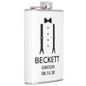 Groom Black Bow Stropdas Heupfles (Rechts)