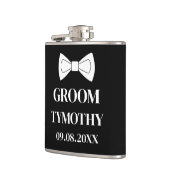 Groom Black Elegant Modern Gifts Wedding Heupfles (Links)