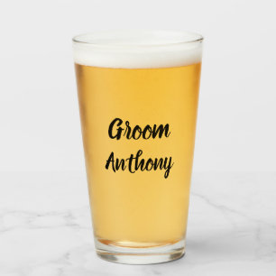 Groom Black Elegant Stylish Gifts Wedding Glas