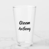 Groom Black Elegant Stylish Gifts Wedding Glas (Voorkant)