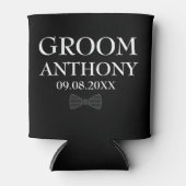 Groom Black Stijlvol Elegant Modern Gifts Wedding Blikjeskoeler (Voorkant)