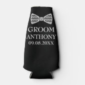 Groom Black Stijlvol Elegant Modern Gifts Wedding Flesjeskoeler (Voorkant)